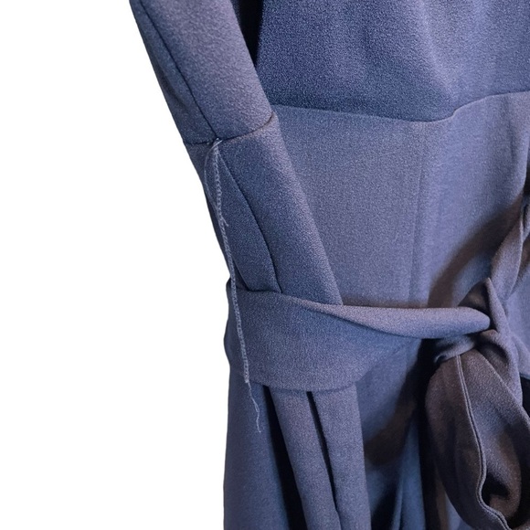 Donna Ricco Long Sleeve Wrap Jumpsuit Navy Blue Size 4 New Read Description - Picture 4 of 9
